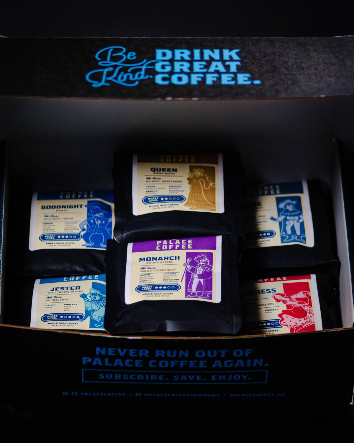 COFFEE SAMPLE BOXES - Palace Coffee Co. - Wholebean