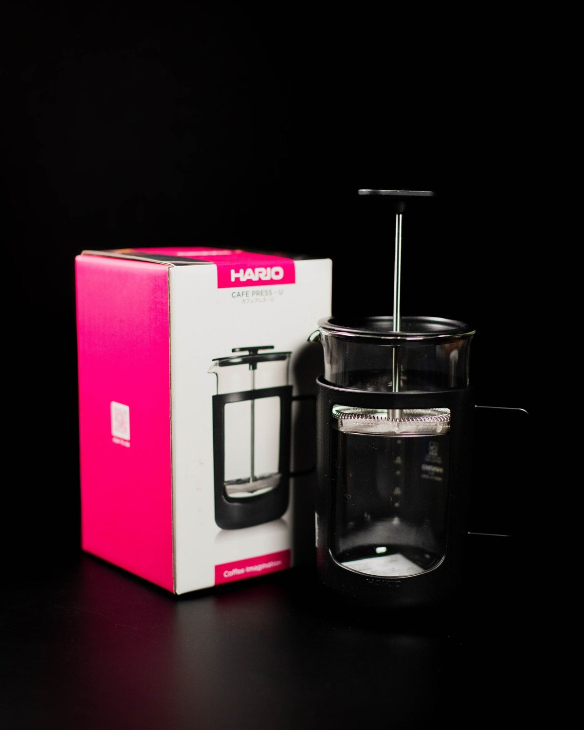 Hario Cafe Press U 600ml heatproof glass french press for coffee and tea