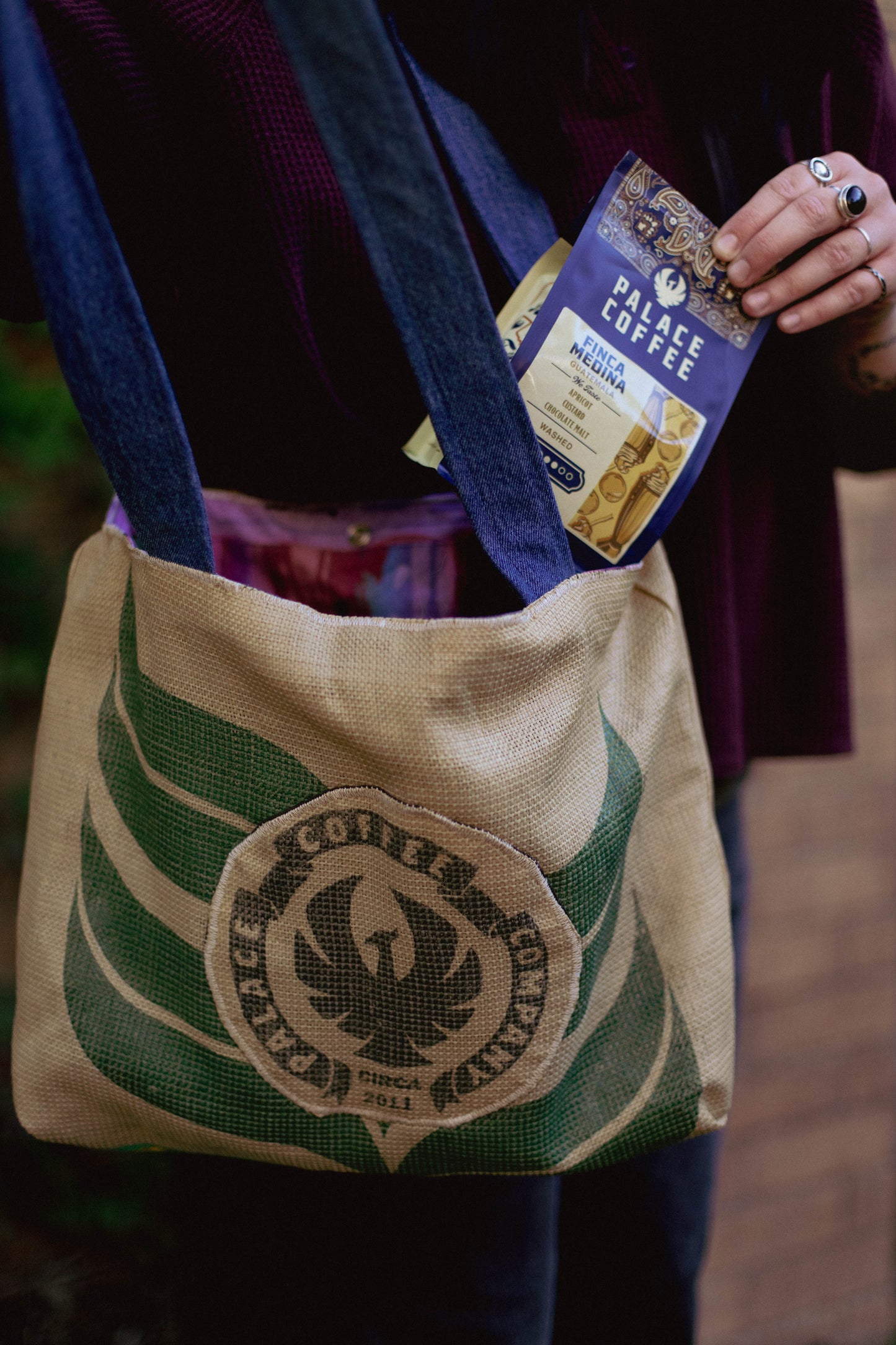 Handmade Upcycled Palace Coffee Tote