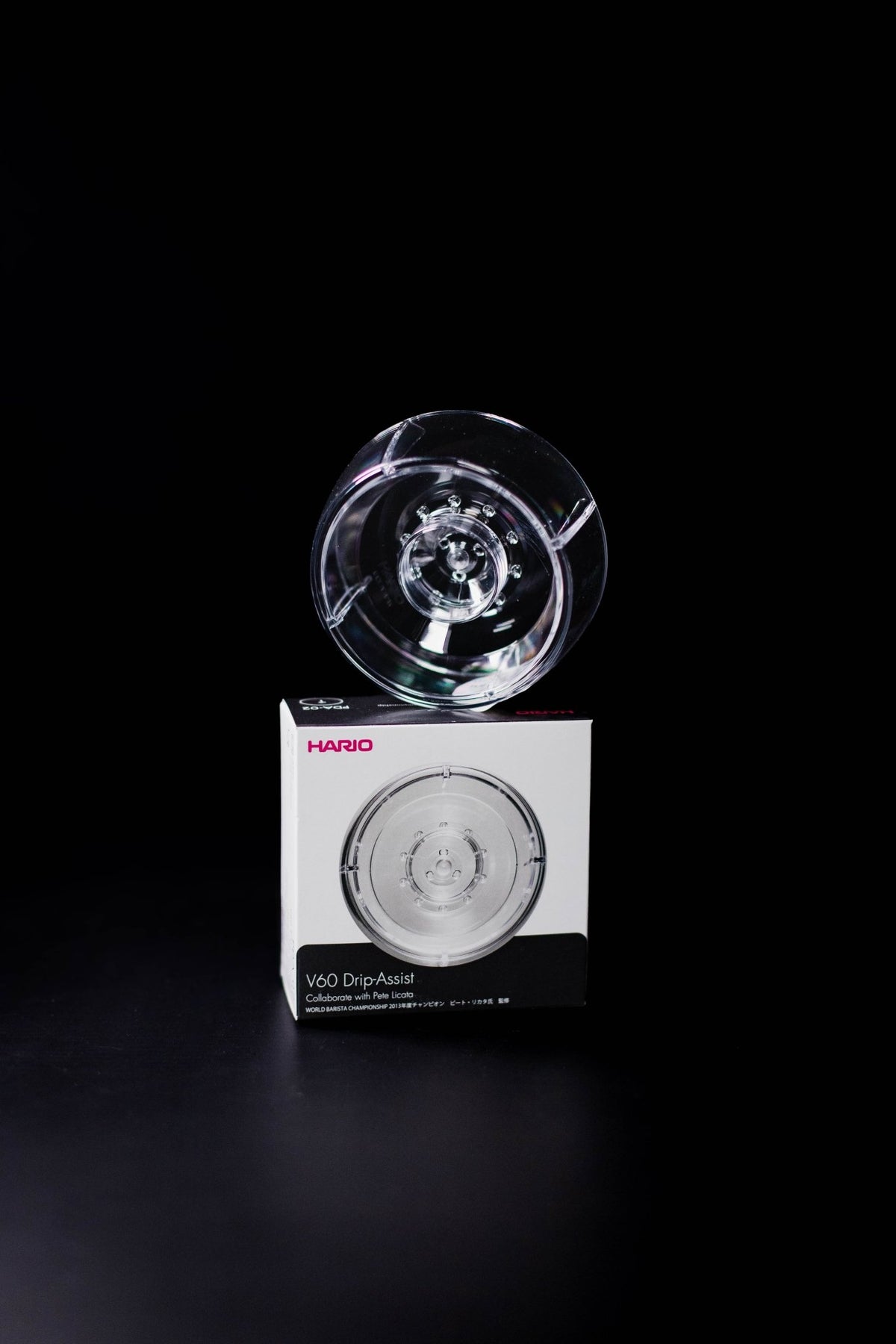 Hario V60 Drip-Assist clear water dispersion tool for pour over coffee